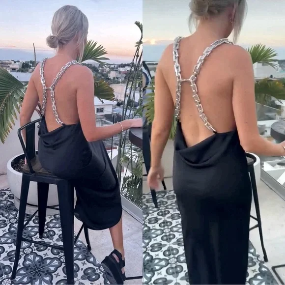 Zara Chain Strap Slip Dress - Picture 4 of 5